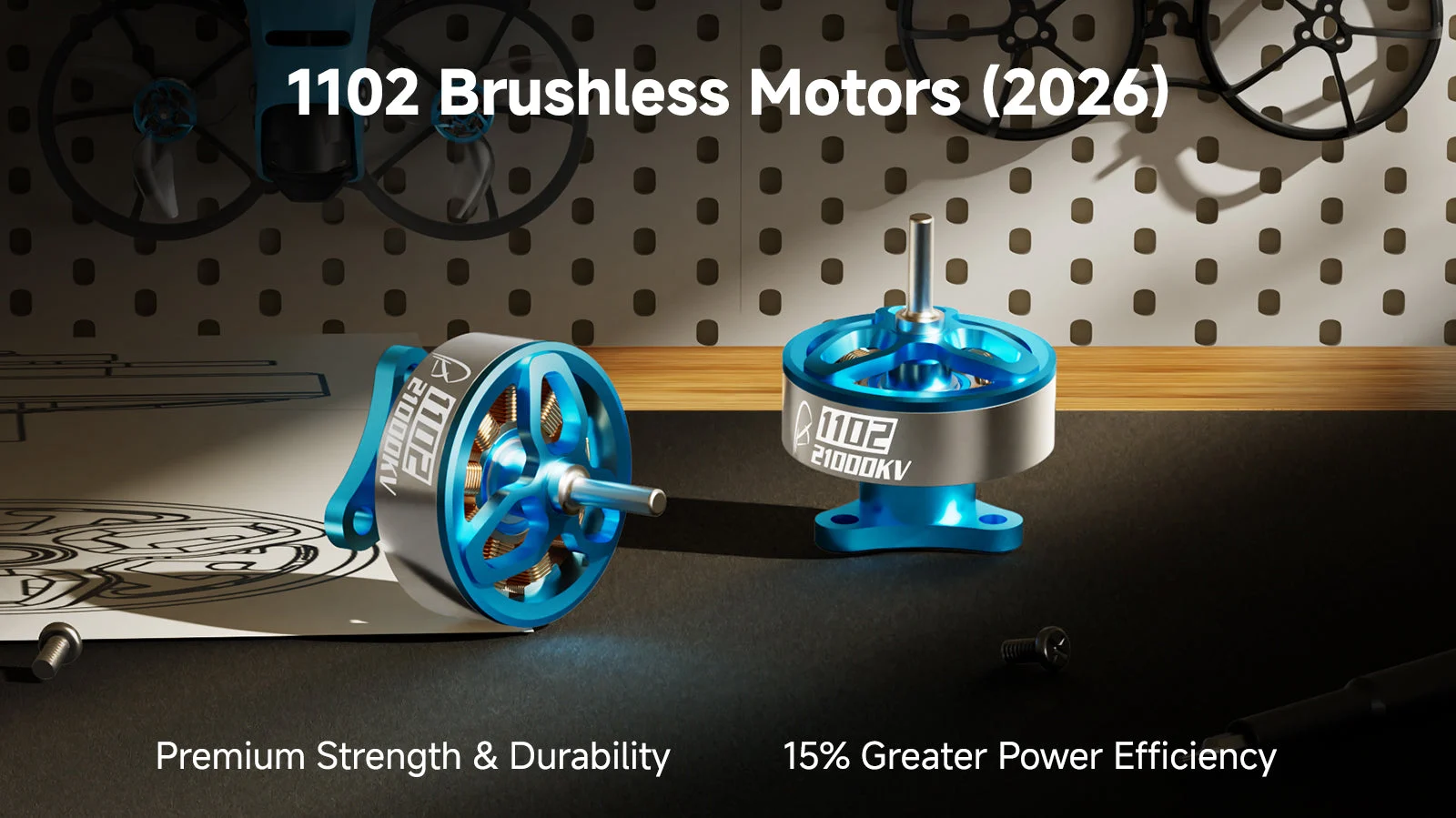 1102 Brushless Motors (2026) 15% greater power efficiency