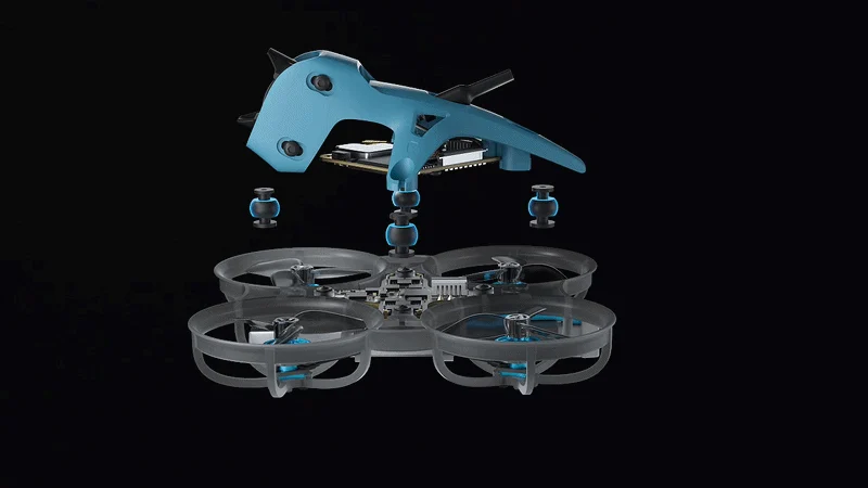 Meteor65 Pro II Brushless Whoop Quadcopter vibration damping