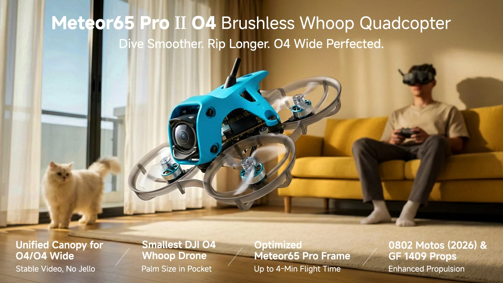 Meteor65 Pro II O4 Brushless Whoop Quadcopter