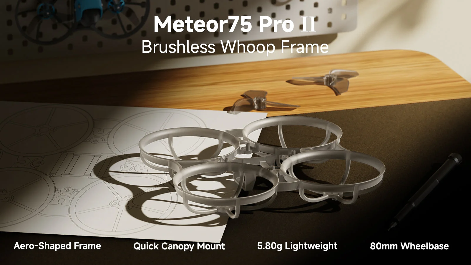 Meteor75 Pro II Brushless Whoop Frame