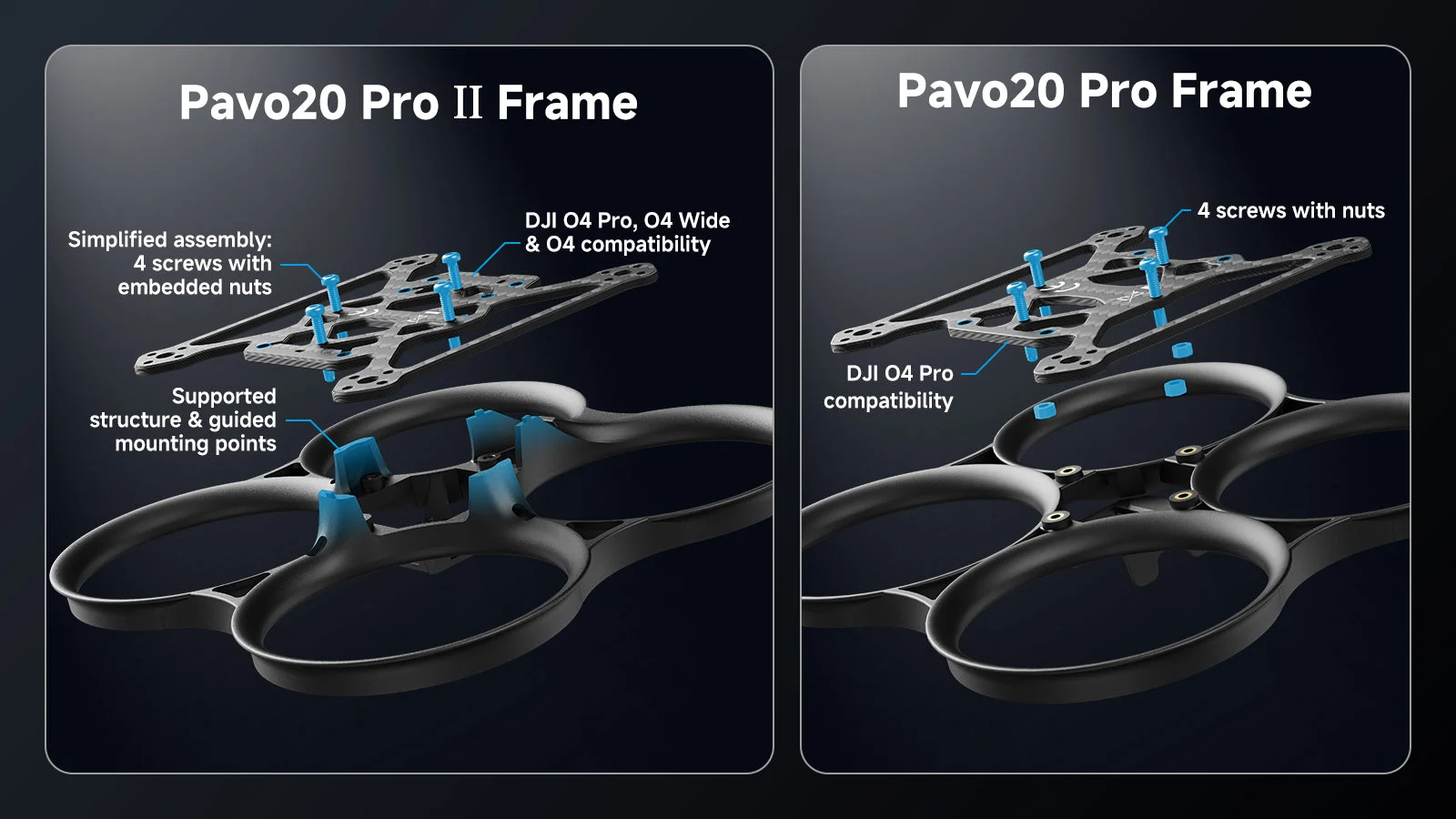 Pavo20 Pro II Brushless Whoop Quadcopter frame