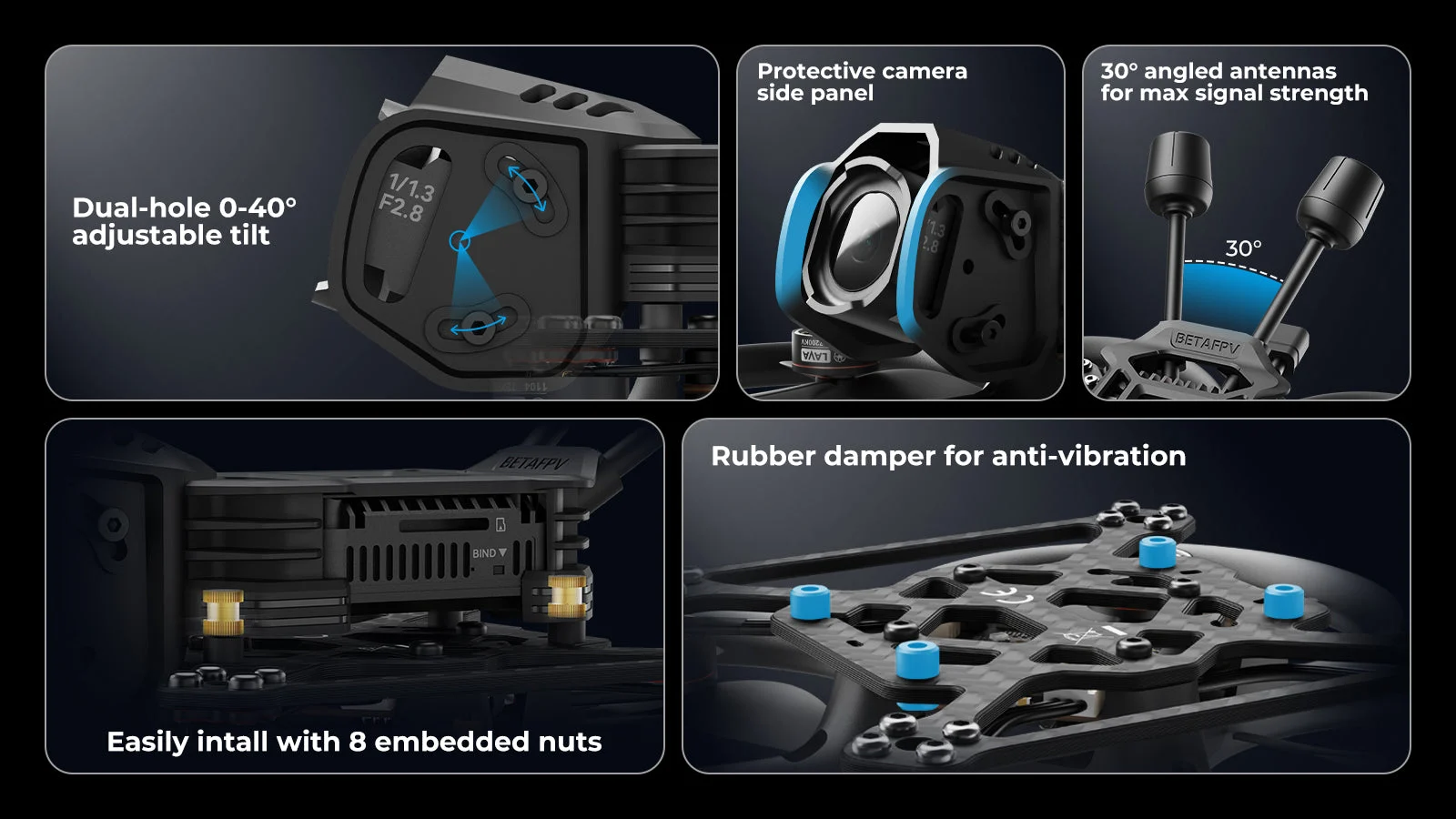 Pavo20 Pro II Brushless Whoop Quadcopter O4 Pro Bracket