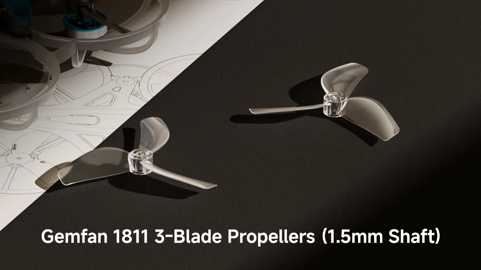 Gemfan 1811 3-Blade Propellers (1.5mm Shaft)