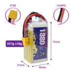 Danger Crew Lipo Battery FPV Series 1380mAh 6s 180C V2 With XT60 Plug