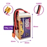 Danger Crew Lipo Battery FPV Series 850mAh 4s 95C V2 With XT30 Plug