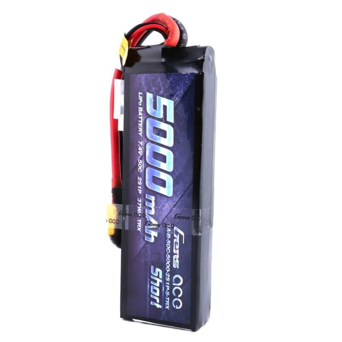 Gens ace 5000mAh 7.4V 50C 2S1P Short-Size Lipo Battery Pack with XT60 Plug