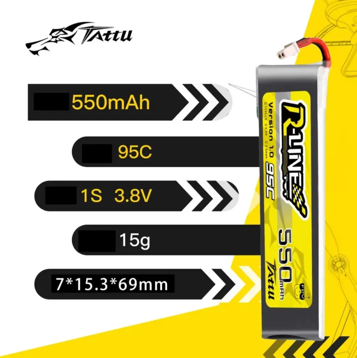 Tattu-1S-HV-95c-550mAh-3.8v Tattu 1S HV 95c 550mAh 3.8v