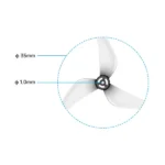 Gemfan 1409 (35mm) 3-Blade Propellers 1.0mm Shaft | White (4PCS) 6