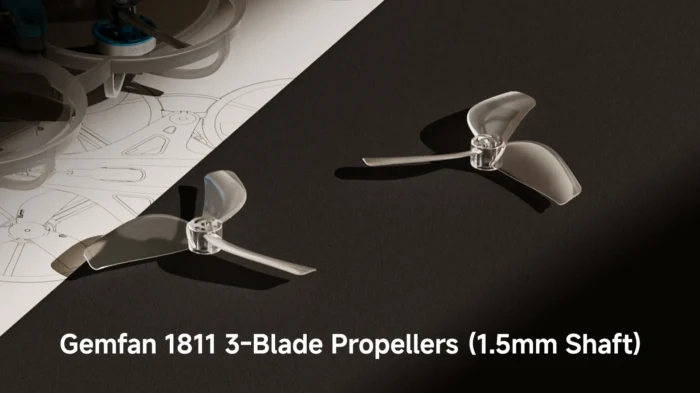 Gemfan 1811 (45mm) 3-Blade Propellers 1.5mm Shaft | Transparent Gray (4PCS) 5