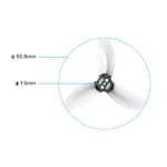 Gemfan D2.2 3-Blade Propellers 1.5mm Shaft | Transparent Gray (4PCS) 4